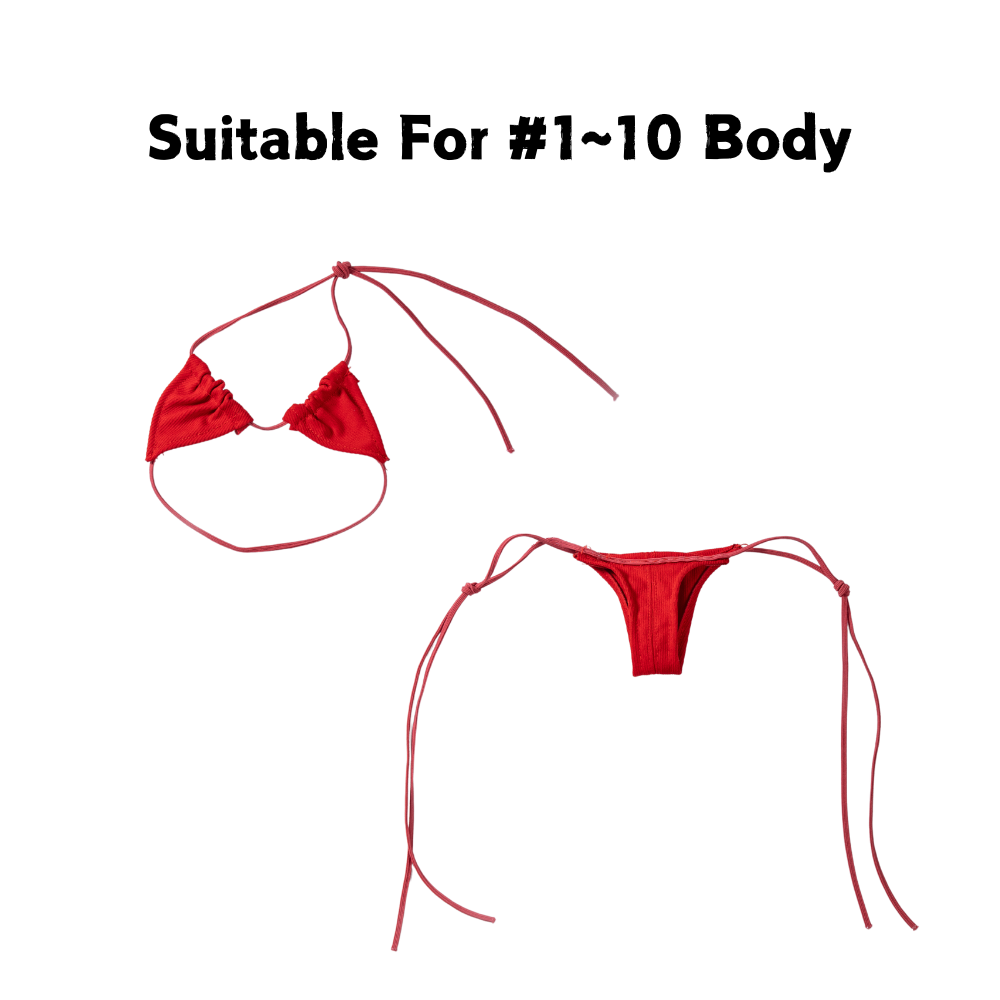 Image of Mini Sex Dolls Clothing Red Bikini Swimsuit (For #1~10 Body)